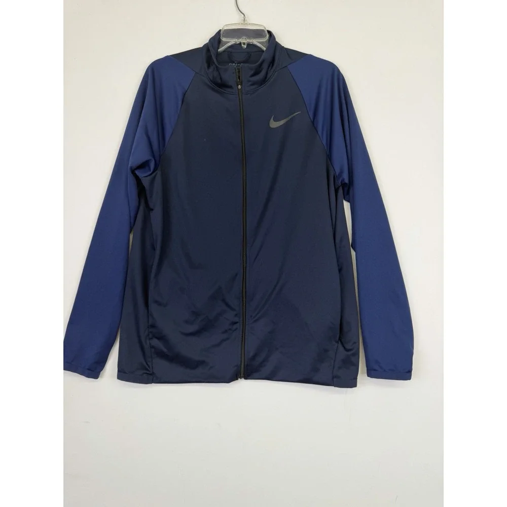 Nike Dri Fit jacket M full zip long sleeve high collar polyester